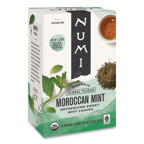 Numi® wholesale. Organic Teas And Teasans, 1.4 Oz, Moroccan Mint, 18-box. HSD Wholesale: Janitorial Supplies, Breakroom Supplies, Office Supplies.