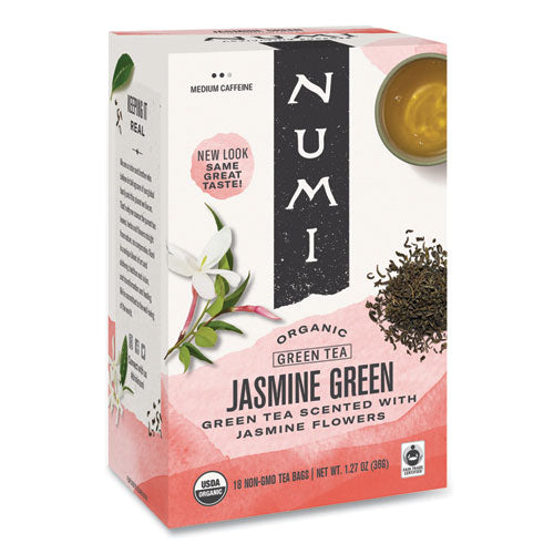 Numi® wholesale. Organic Teas And Teasans, 1.27 Oz, Jasmine Green, 18-box. HSD Wholesale: Janitorial Supplies, Breakroom Supplies, Office Supplies.