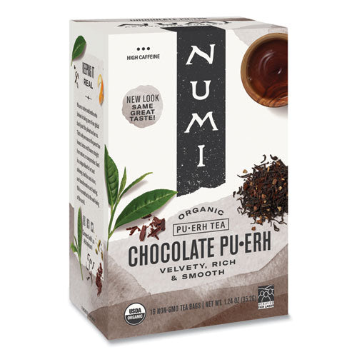Numi® wholesale. Organic Tea, Chocolate Puerh, 16-box. HSD Wholesale: Janitorial Supplies, Breakroom Supplies, Office Supplies.