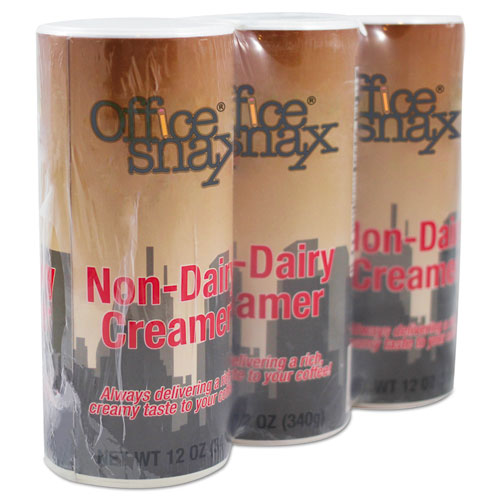 Office Snax® wholesale. Reclosable Powdered Non-dairy Creamer, 12 Oz Canister, 3-pack. HSD Wholesale: Janitorial Supplies, Breakroom Supplies, Office Supplies.