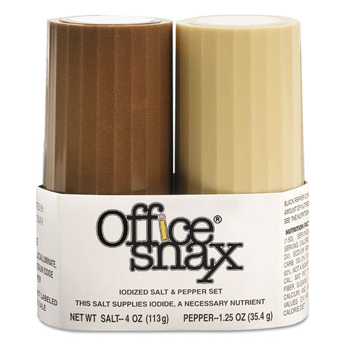 Office Snax® wholesale. Condiment Set, 4 Oz Salt, 1.5 Oz Pepper, Two-shaker Set. HSD Wholesale: Janitorial Supplies, Breakroom Supplies, Office Supplies.