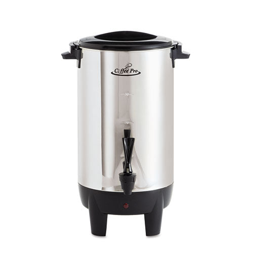 Coffee Pro wholesale. 30-cup Percolating Urn, Stainless Steel. HSD Wholesale: Janitorial Supplies, Breakroom Supplies, Office Supplies.