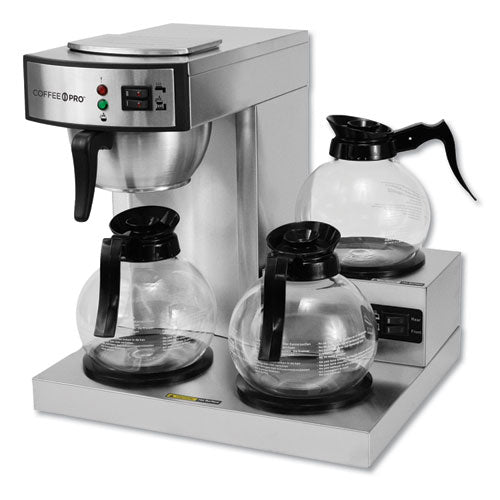 Coffee Pro wholesale. Three-burner Low Profile Institutional Coffee Maker, Stainless Steel, 36 Cups. HSD Wholesale: Janitorial Supplies, Breakroom Supplies, Office Supplies.