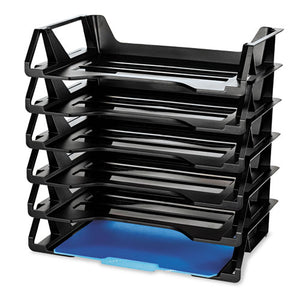 Officemate wholesale. Recycled Side Load Desk Tray, 6 Sections, Letter Size Files, 15.13" X 8.88" X 15", Black, 6-pack. HSD Wholesale: Janitorial Supplies, Breakroom Supplies, Office Supplies.