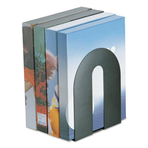Officemate wholesale. Heavy Duty Bookends, Nonskid, 8" X 8" X 10", Steel, Black. HSD Wholesale: Janitorial Supplies, Breakroom Supplies, Office Supplies.