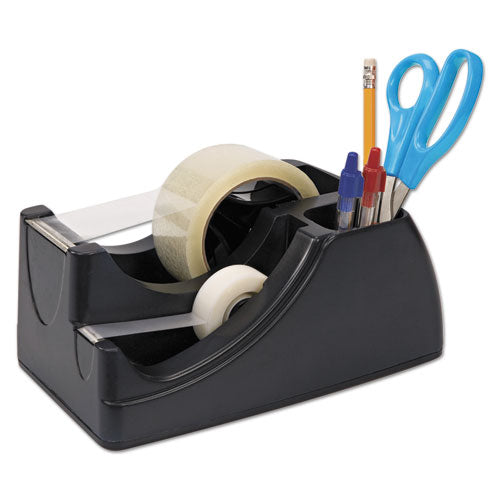 Officemate wholesale. Recycled 2-in-1 Heavy Duty Tape Dispenser, 1" And 3" Cores, Black. HSD Wholesale: Janitorial Supplies, Breakroom Supplies, Office Supplies.