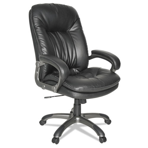 Executive Swivel-tilt Bonded Leather High-back Chair, Supports Up To 250 Lbs., Black Seat-black Back, Black Base