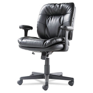 Executive Bonded Leather Swivel-tilt Chair, Supports Up To 250 Lbs, Black Seat-back-base