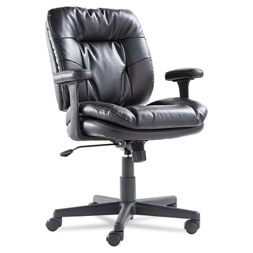 Executive Bonded Leather Swivel-tilt Chair, Supports Up To 250 Lbs, Black Seat-back-base