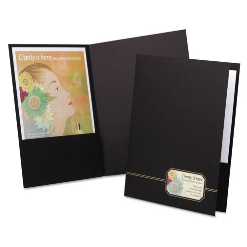 Oxford™ wholesale. Monogram Series Business Portfolio, Premium Cover Stock, Black-gold, 4-pack. HSD Wholesale: Janitorial Supplies, Breakroom Supplies, Office Supplies.