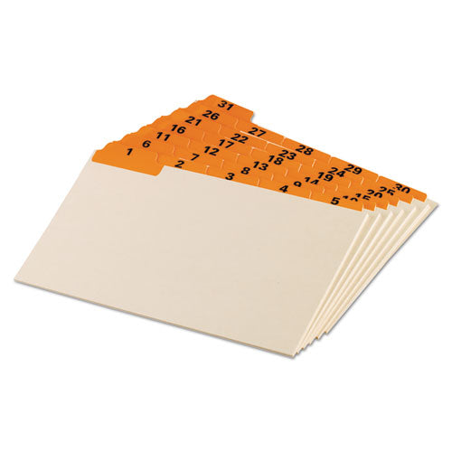 Oxford™ wholesale. Manila Index Card Guides With Laminated Tabs, 1-5-cut Top Tab, 1 To 31, 5 X 8, Manila, 31-set. HSD Wholesale: Janitorial Supplies, Breakroom Supplies, Office Supplies.
