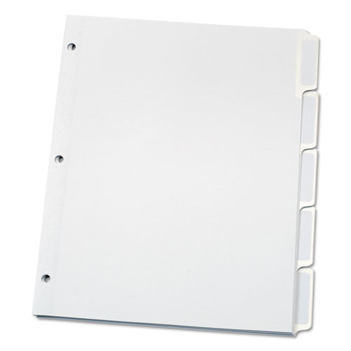 Oxford™ wholesale. Custom Label Tab Dividers With Self-adhesive Tab Labels, 5-tab, 11 X 8.5, White, 25 Sets. HSD Wholesale: Janitorial Supplies, Breakroom Supplies, Office Supplies.