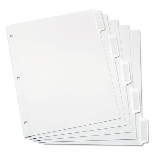 Oxford™ wholesale. Custom Label Tab Dividers With Self-adhesive Tab Labels, 5-tab, 11 X 8.5, White, 25 Sets. HSD Wholesale: Janitorial Supplies, Breakroom Supplies, Office Supplies.