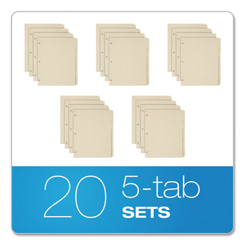 Oxford™ wholesale. Write-on Tab Dividers, 5-tab, 11 X 8.5, Manila, 20 Sets. HSD Wholesale: Janitorial Supplies, Breakroom Supplies, Office Supplies.