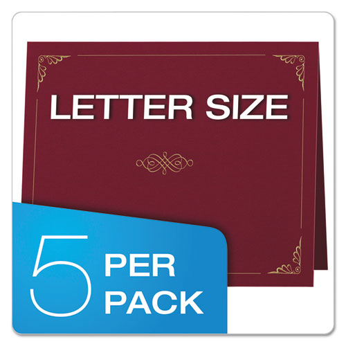 Oxford™ wholesale. Certificate Holder, 11 1-4 X 8 3-4, Burgundy, 5-pack. HSD Wholesale: Janitorial Supplies, Breakroom Supplies, Office Supplies.