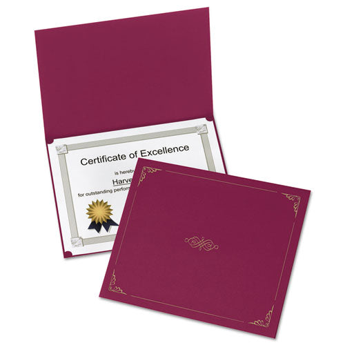 Oxford™ wholesale. Certificate Holder, 11 1-4 X 8 3-4, Burgundy, 5-pack. HSD Wholesale: Janitorial Supplies, Breakroom Supplies, Office Supplies.