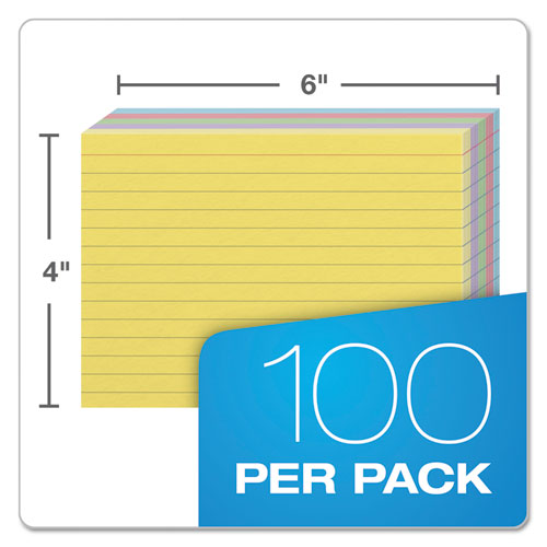 Oxford™ wholesale. Ruled Index Cards, 4 X 6, Blue-violet-canary-green-cherry, 100-pack. HSD Wholesale: Janitorial Supplies, Breakroom Supplies, Office Supplies.