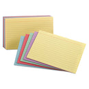 Oxford™ wholesale. Ruled Index Cards, 3 X 5, Blue-violet-canary-green-cherry, 100-pack. HSD Wholesale: Janitorial Supplies, Breakroom Supplies, Office Supplies.