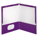 Oxford™ wholesale. Two-pocket Laminated Folder, 100-sheet Capacity, Metallic Purple, 25-box. HSD Wholesale: Janitorial Supplies, Breakroom Supplies, Office Supplies.