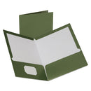 Oxford™ wholesale. Two-pocket Laminated Folder, 100-sheet Capacity, Metallic Green, 25-box. HSD Wholesale: Janitorial Supplies, Breakroom Supplies, Office Supplies.
