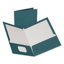 Oxford™ wholesale. Two-pocket Laminated Folder, 100-sheet Capacity, Metallic Teal, 25-box. HSD Wholesale: Janitorial Supplies, Breakroom Supplies, Office Supplies.