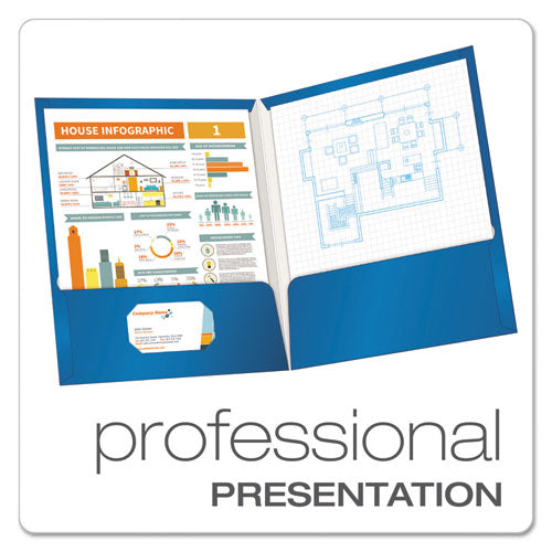 Oxford™ wholesale. High Gloss Laminated Paperboard Folder, 100-sheet Capacity, Blue, 25-box. HSD Wholesale: Janitorial Supplies, Breakroom Supplies, Office Supplies.