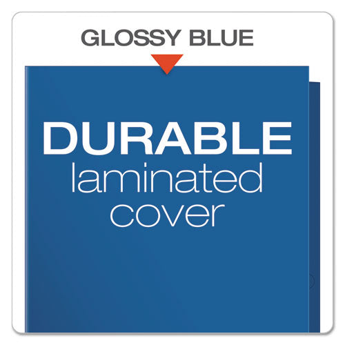 Oxford™ wholesale. High Gloss Laminated Paperboard Folder, 100-sheet Capacity, Blue, 25-box. HSD Wholesale: Janitorial Supplies, Breakroom Supplies, Office Supplies.