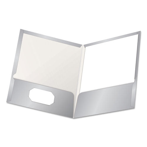 Oxford™ wholesale. High Gloss Laminated Paperboard Folder, 100-sheet Capacity, Gray, 25-box. HSD Wholesale: Janitorial Supplies, Breakroom Supplies, Office Supplies.