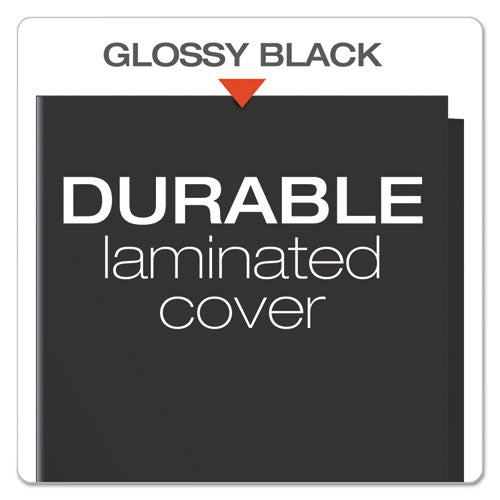 Oxford™ wholesale. High Gloss Laminated Paperboard Folder, 100-sheet Capacity, Black, 25-box. HSD Wholesale: Janitorial Supplies, Breakroom Supplies, Office Supplies.