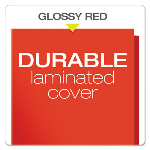 Oxford™ wholesale. High Gloss Laminated Paperboard Folder, 100-sheet Capacity, Red, 25-box. HSD Wholesale: Janitorial Supplies, Breakroom Supplies, Office Supplies.