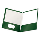 Oxford™ wholesale. High Gloss Laminated Paperboard Folder, 100-sheet Capacity, Green, 25-box. HSD Wholesale: Janitorial Supplies, Breakroom Supplies, Office Supplies.