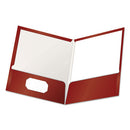 Oxford™ wholesale. High Gloss Laminated Paperboard Folder, 100-sheet Capacity, Crimson, 25-box. HSD Wholesale: Janitorial Supplies, Breakroom Supplies, Office Supplies.