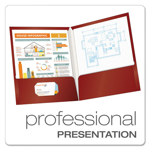 Oxford™ wholesale. High Gloss Laminated Paperboard Folder, 100-sheet Capacity, Crimson, 25-box. HSD Wholesale: Janitorial Supplies, Breakroom Supplies, Office Supplies.