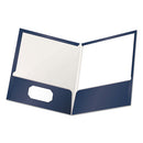 Oxford™ wholesale. High Gloss Laminated Paperboard Folder, 100-sheet Capacity, Navy, 25-box. HSD Wholesale: Janitorial Supplies, Breakroom Supplies, Office Supplies.