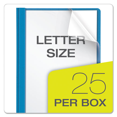 Oxford™ wholesale. Clear Front Report Cover, 3 Fasteners, Letter, 1-2" Capacity, Blue, 25-box. HSD Wholesale: Janitorial Supplies, Breakroom Supplies, Office Supplies.