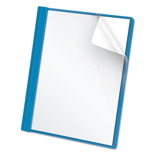 Oxford™ wholesale. Clear Front Report Cover, 3 Fasteners, Letter, 1-2" Capacity, Blue, 25-box. HSD Wholesale: Janitorial Supplies, Breakroom Supplies, Office Supplies.