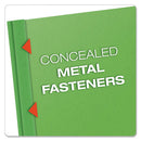 Oxford™ wholesale. Clear Front Report Cover, 3 Fasteners, Letter, 1-2" Capacity, Green, 25-box. HSD Wholesale: Janitorial Supplies, Breakroom Supplies, Office Supplies.