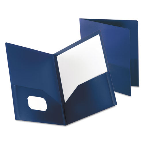 Oxford™ wholesale. Poly Twin-pocket Folder, Holds 100 Sheets, Opaque Dark Blue. HSD Wholesale: Janitorial Supplies, Breakroom Supplies, Office Supplies.