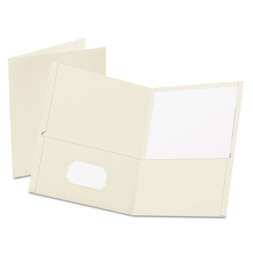 Oxford™ wholesale. Twin-pocket Folder, Embossed Leather Grain Paper, White, 25-box. HSD Wholesale: Janitorial Supplies, Breakroom Supplies, Office Supplies.