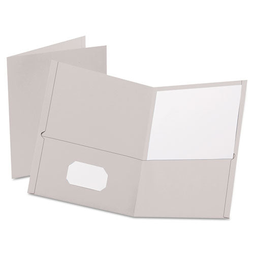 Oxford™ wholesale. Twin-pocket Folder, Embossed Leather Grain Paper, Gray, 25-box. HSD Wholesale: Janitorial Supplies, Breakroom Supplies, Office Supplies.