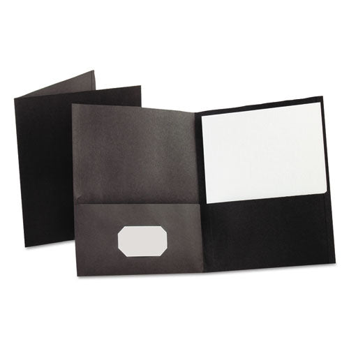Oxford™ wholesale. Twin-pocket Folder, Embossed Leather Grain Paper, Black, 25-box. HSD Wholesale: Janitorial Supplies, Breakroom Supplies, Office Supplies.
