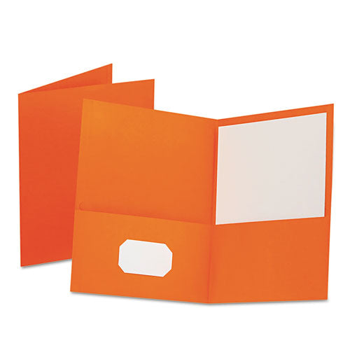 Oxford™ wholesale. Twin-pocket Folder, Embossed Leather Grain Paper, Orange, 25-box. HSD Wholesale: Janitorial Supplies, Breakroom Supplies, Office Supplies.