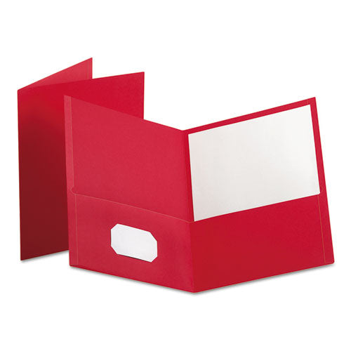 Oxford™ wholesale. Twin-pocket Folder, Embossed Leather Grain Paper, Red, 25-box. HSD Wholesale: Janitorial Supplies, Breakroom Supplies, Office Supplies.