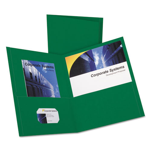 Oxford™ wholesale. Twin-pocket Folder, Embossed Leather Grain Paper, Hunter Green, 25-box. HSD Wholesale: Janitorial Supplies, Breakroom Supplies, Office Supplies.