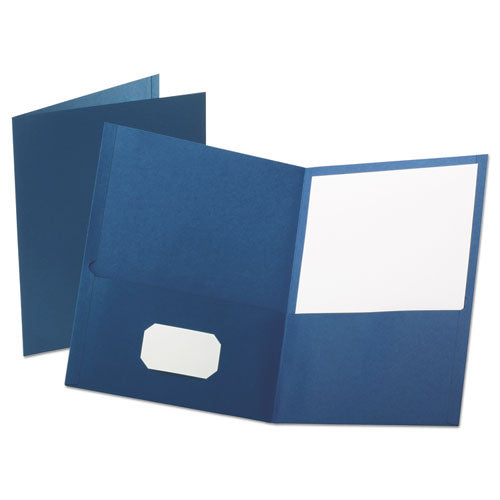 Oxford™ wholesale. Leatherette Two Pocket Portfolio, 8 1-2" X 11", Blue, 10-pk. HSD Wholesale: Janitorial Supplies, Breakroom Supplies, Office Supplies.