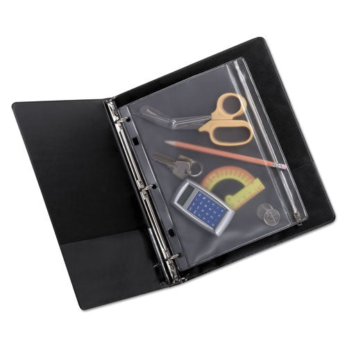 Oxford™ wholesale. Zippered Ring Binder Pocket, 10 1-2 X 8, Clear. HSD Wholesale: Janitorial Supplies, Breakroom Supplies, Office Supplies.