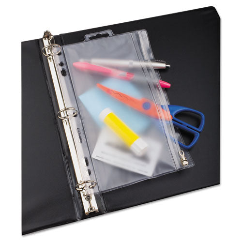 Oxford™ wholesale. Zippered Ring Binder Pocket, 9 1-2 X 6, Clear. HSD Wholesale: Janitorial Supplies, Breakroom Supplies, Office Supplies.