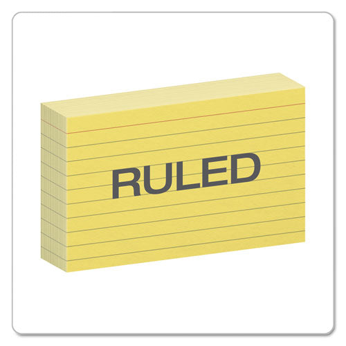 Oxford™ wholesale. Ruled Index Cards, 3 X 5, Canary, 100-pack. HSD Wholesale: Janitorial Supplies, Breakroom Supplies, Office Supplies.