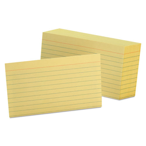 Oxford™ wholesale. Ruled Index Cards, 3 X 5, Canary, 100-pack. HSD Wholesale: Janitorial Supplies, Breakroom Supplies, Office Supplies.