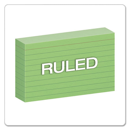 Oxford™ wholesale. Ruled Index Cards, 3 X 5, Green, 100-pack. HSD Wholesale: Janitorial Supplies, Breakroom Supplies, Office Supplies.